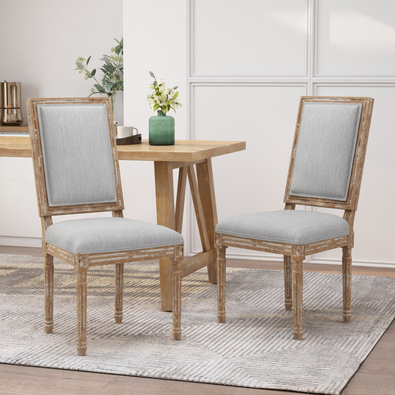 Chaise de salle à manger, Gris, Naturel