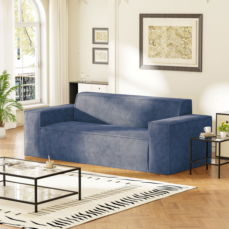 Boneless Highgrove Sofa in a Box memory foam sofa without installation and easy to move, deep deep sitting sofa with corduroy sofa for the bedroom office