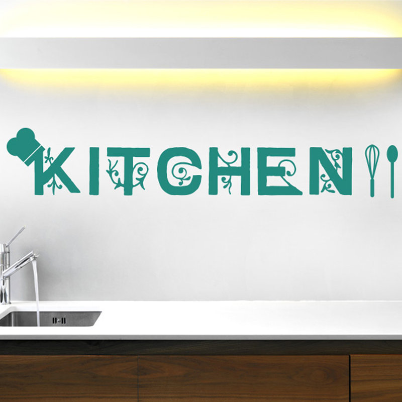 Food & Beverage Wall Decal, Aqua Green, Medium