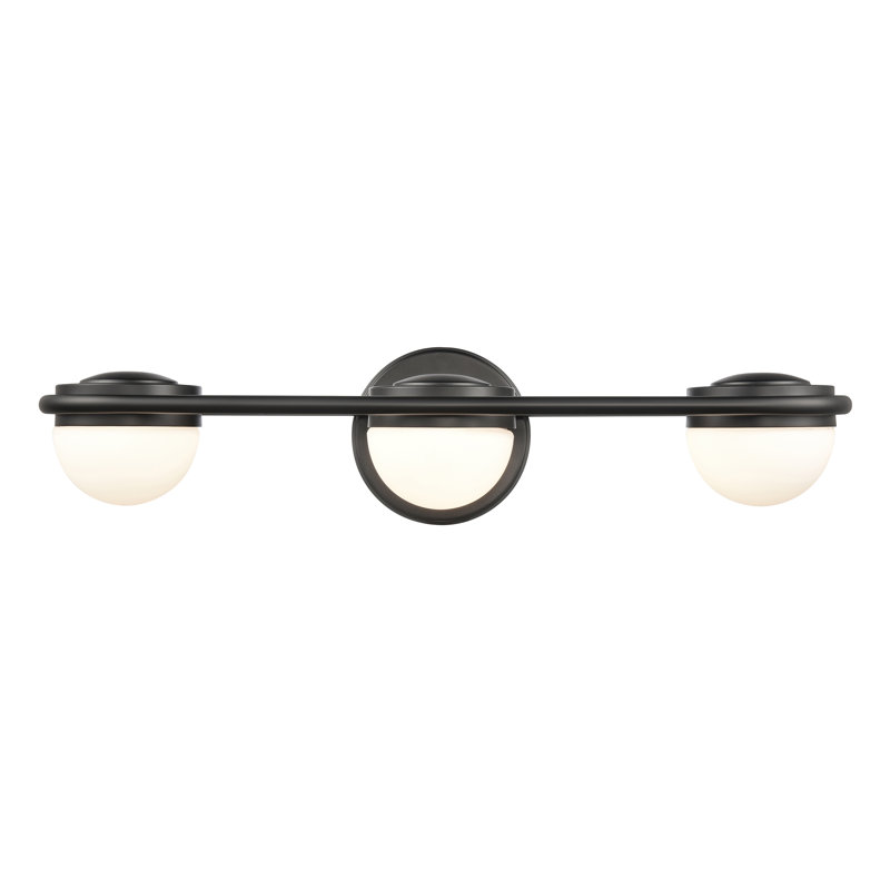 Éclairage pour salle de bain 3 lumières Cinderford - 22 po - noir mat, H 5 po x l 22 po x P 6 po, Trois lumières, 15W