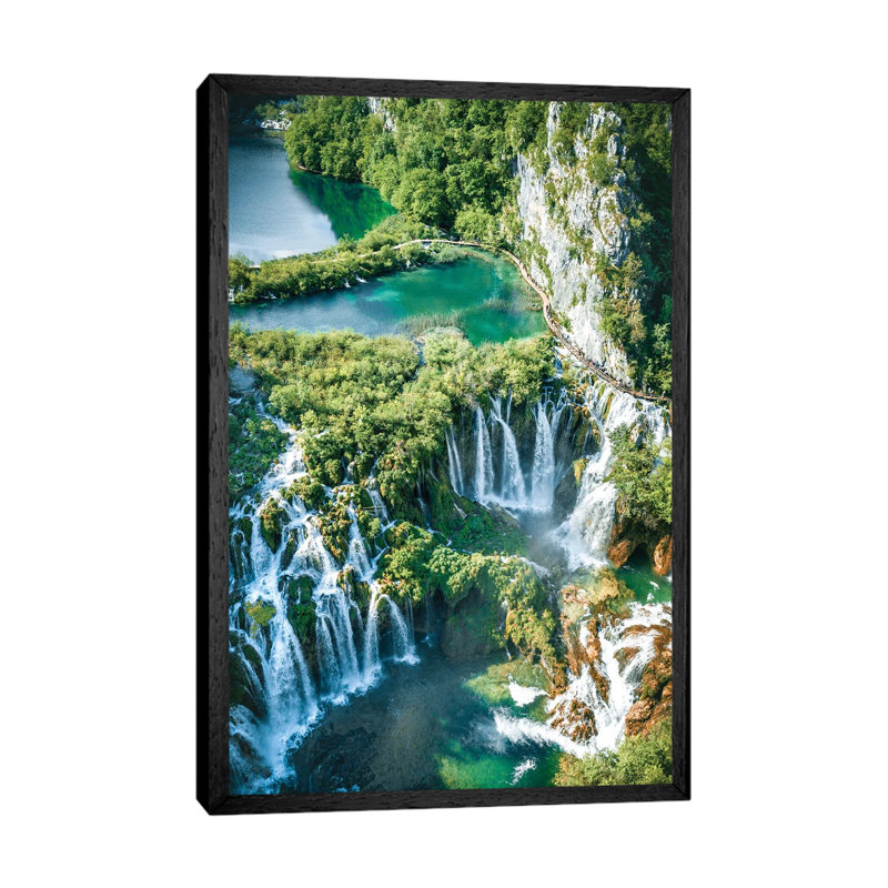 1000 Waterfalls by Fabian Fortmann - Print on Canvas, 66.04 cm H x 45.72 cm W, Black Framed