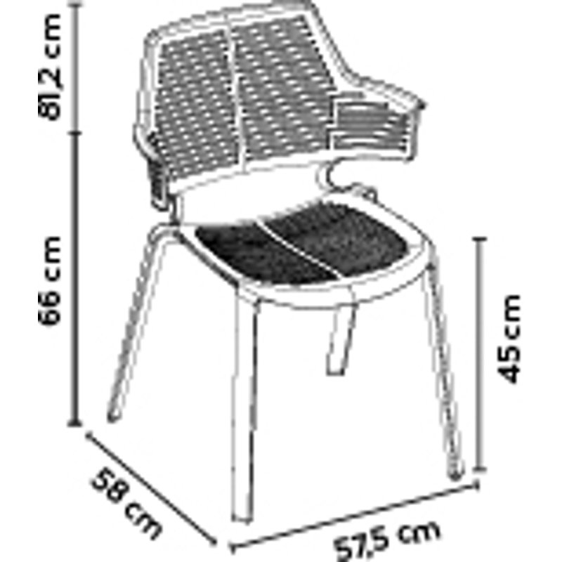 Ikona Outdoor Dining Armchair, Dark Gray