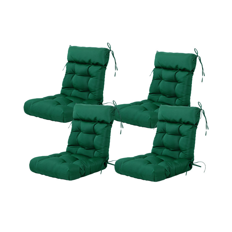 Outdoor/Indoor 3.5“ Dining Chair Seat Back Cushion, Invisible Green Polyester/Polyester Blend