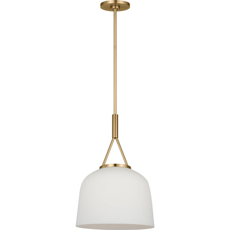 1 - Light Pendant, 12, White, Estate Brass