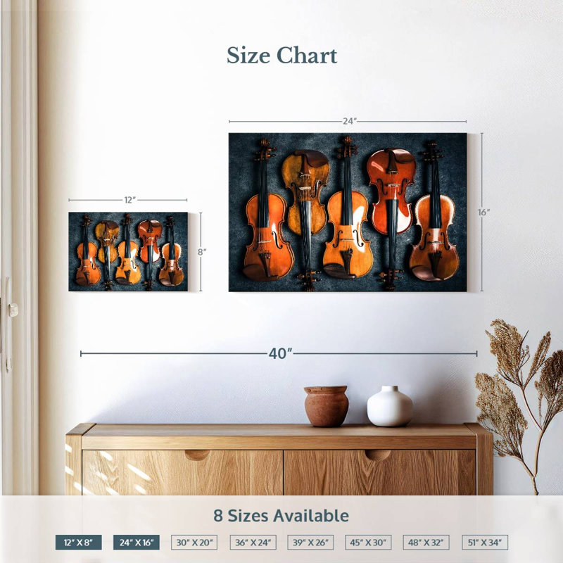 Abarca Violin Collection, 16" H x 24" W