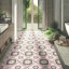 Art Deco 8" x 8" Patterned Porcelain Floor and Wall Tile-87292294