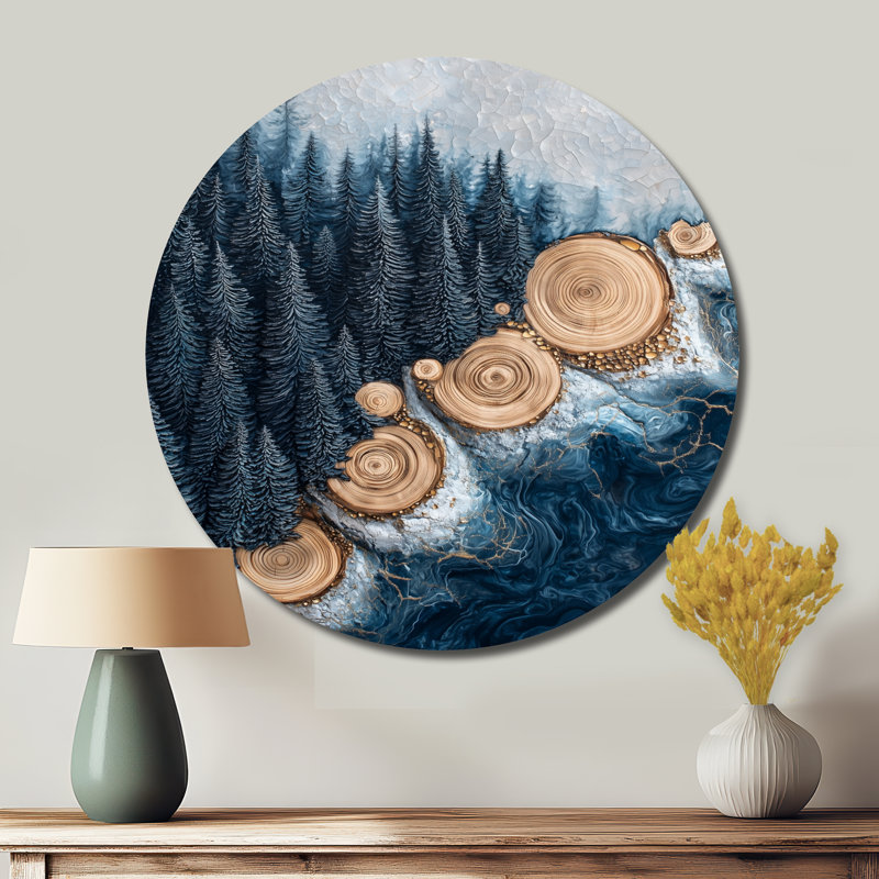 Décoration murale ronde en métal The Forest S, H 23 po x l 23 po