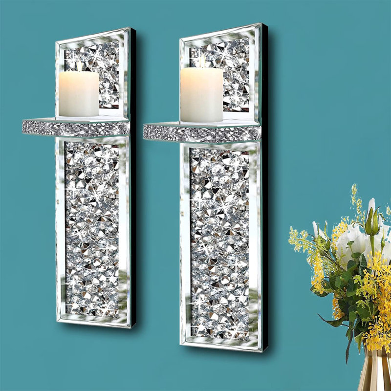 Crystal Shattered Diamond Candle Wall Lamp