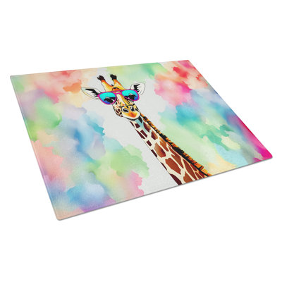 Hippie Animal Giraffe Glass Cutting Board
