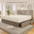 Bed Frame King Size Platform Bed with 4 Storage Drawers Upholstered Corduroy Channel Tufted Headboard Bed Frame with Strong Wooden Slat Support No Box Spring Needed Brown-1346695803-1346695801