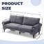 Canapé classique Chesterfield 3 places - Accoudoirs roulés avec accents en cristal-605870165