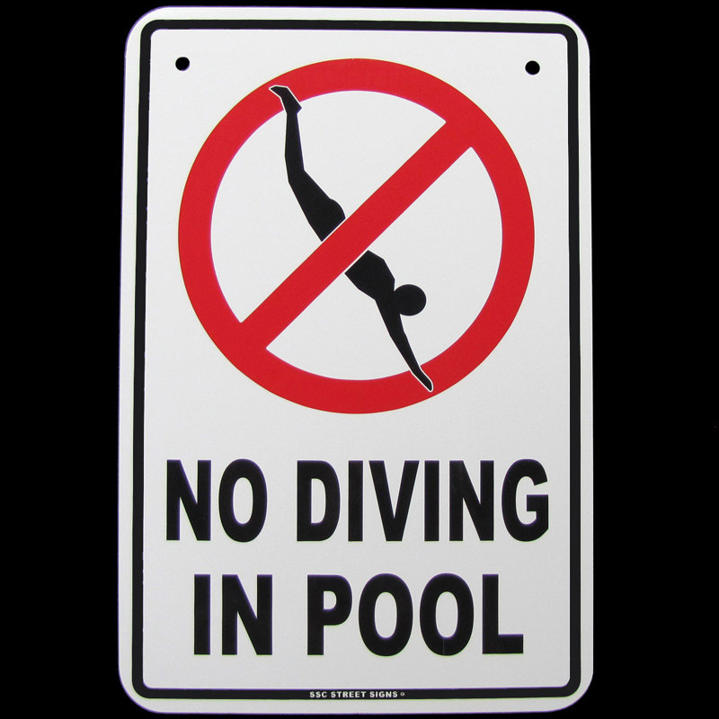 Enseigne d’avertissement de bain de bain chauffant à la piscine danger no plongée
