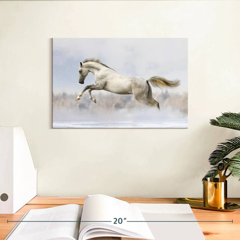 Brampt Jumping White Stallion, 8" H x 12" W