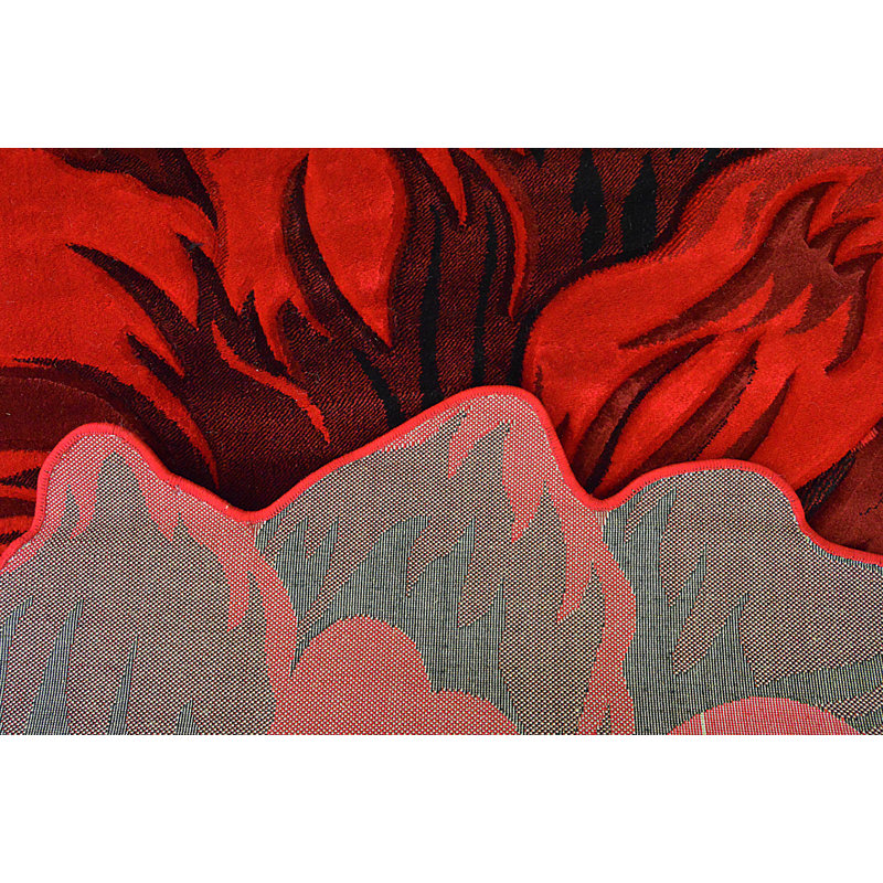 Tapis à motif floral rouge Kunzler, Nouveauté 6 pi 6 po