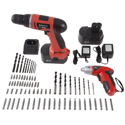 Stalwart 74 piece Combo Cordless Drill and Screwdriver Set - Rechargeable Cordless Power Tools