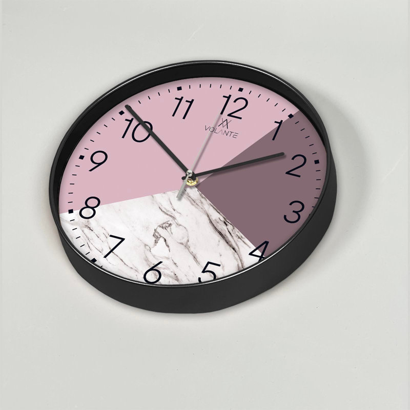 Cobleskill Elegant Decorative Wall Clock, 12 in Diameter, 1.8 in Thick | 100% Plastic Frame, Real Glass Cover | Perfect for Home Décor, Living Room, and Office | Stylish Timepiece with Modern Design