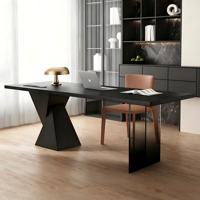 Bureau 78,74 "rectangulaire en pin noir