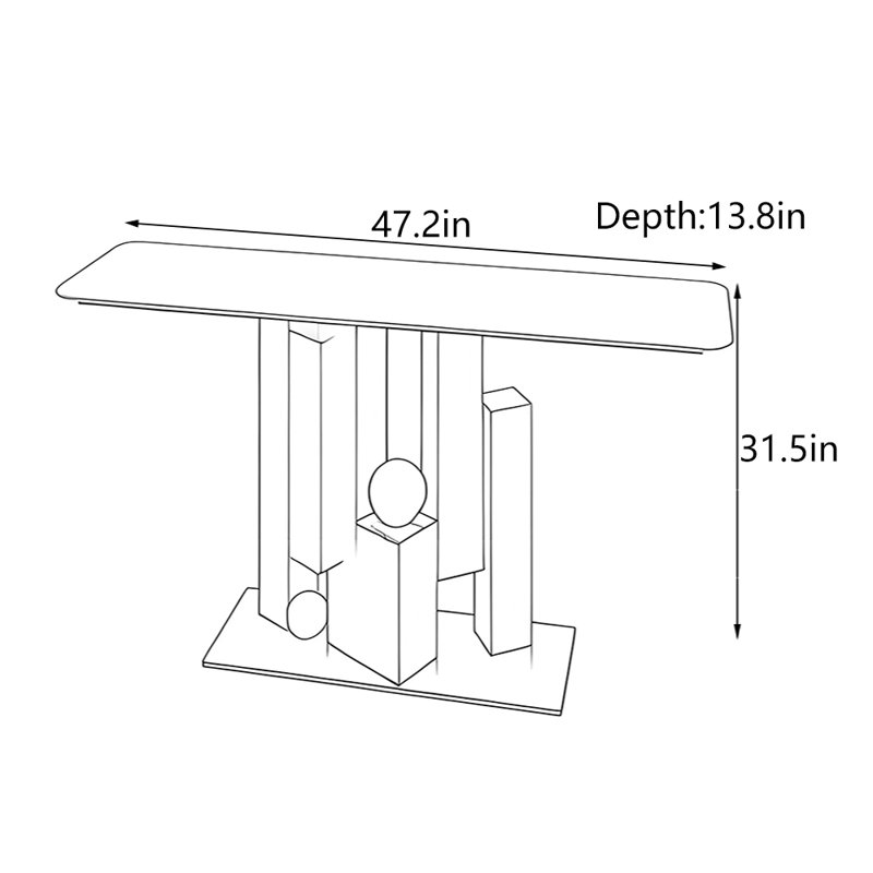 Luxury Style Entryway Console, 31.5" H x 47.2" W x 13.8" D