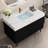 35.4" Modern Bathroom Vanity with Sink & Sintered Stone Top, Waterproof Multi-layer Wood, Drawers Storage, Freestanding & Wall Mount-400936842