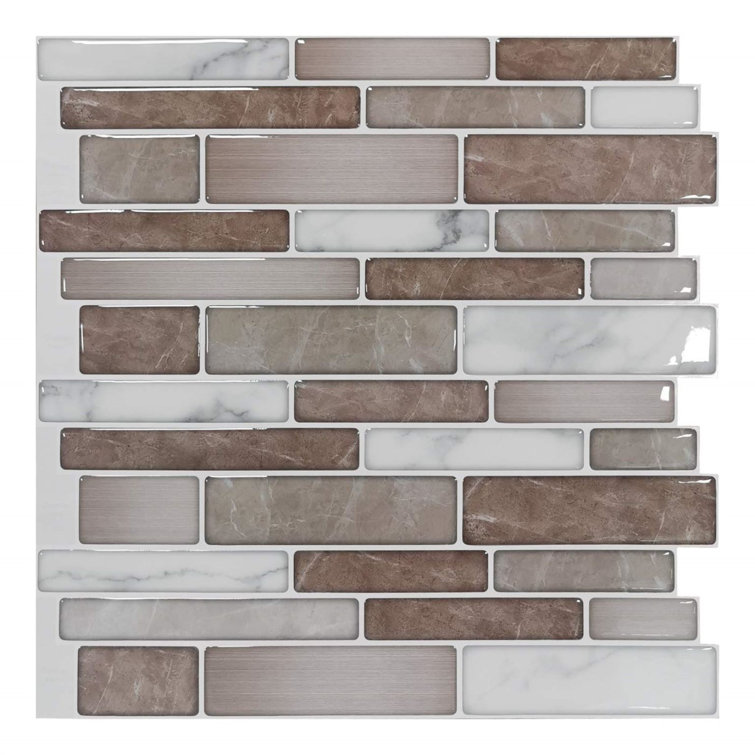 12'' W x 12'' L Vinyl Peel and Stick Subway Tile