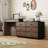95.6'' Extendable Makeup Vanity Desk With Flip-Top Mirror And Storage Drawers Home Office Desk-525903007
