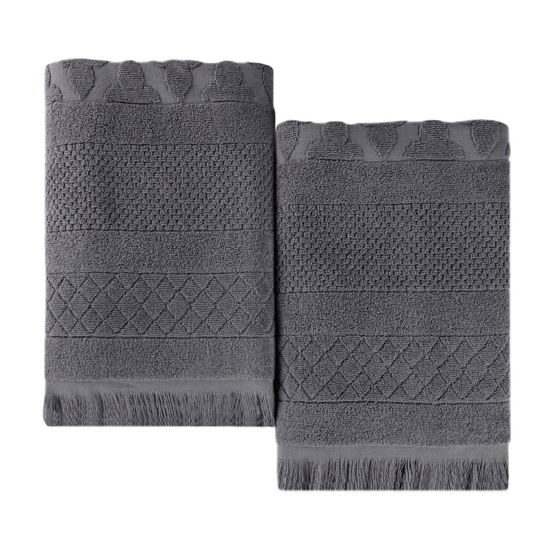 Serviette de bain Rolla, Gris, Ensemble de serviettes 3 pièces