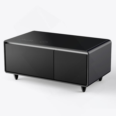 Modern Smart Coffee Table With Built-In Fridge, Bluetooth Speaker, Wireless Charging