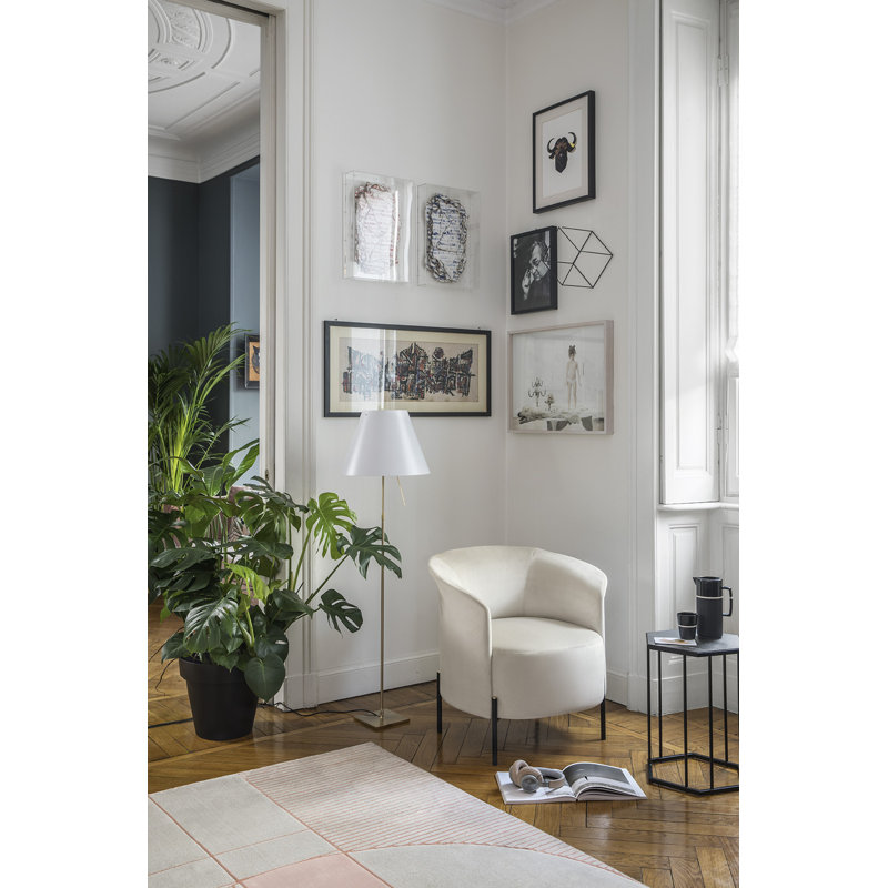 Costanza Floor Lamp with On/Off Switch, Silver, Petroleum Blue