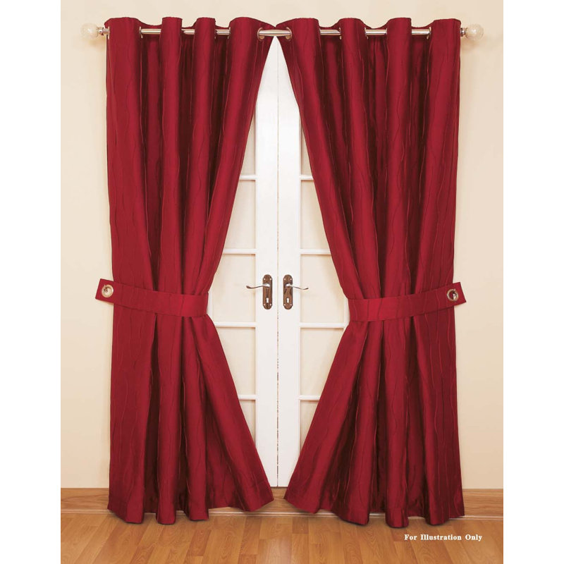 Maglione Room Darkening Curtain Pair, Red