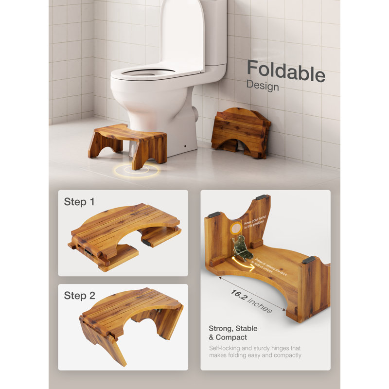Tabouret de toilette en bois Acacia