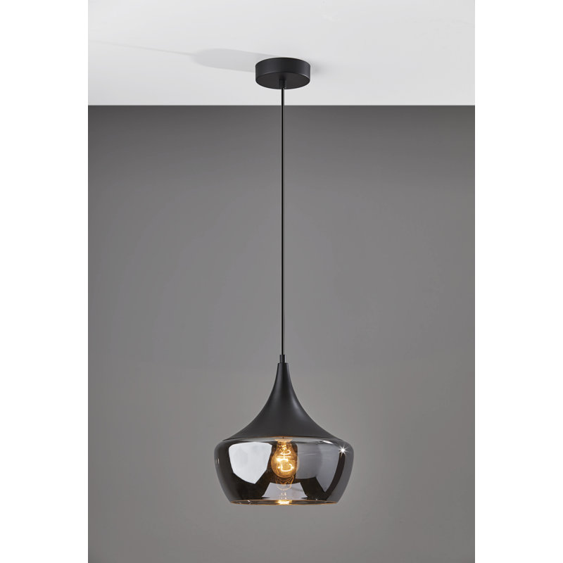 Luminaire suspendu en pot 1 lumière Bysshe, Noir