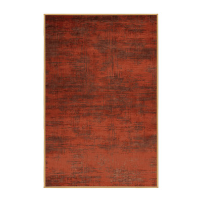 Machine Washable Abstract Brown Area Rug