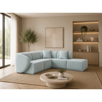 5 Seater Velvet Sofa & Chaise