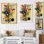 Rétro collage floral rétro géométrique - art mural floral moderne-834075114-834075105