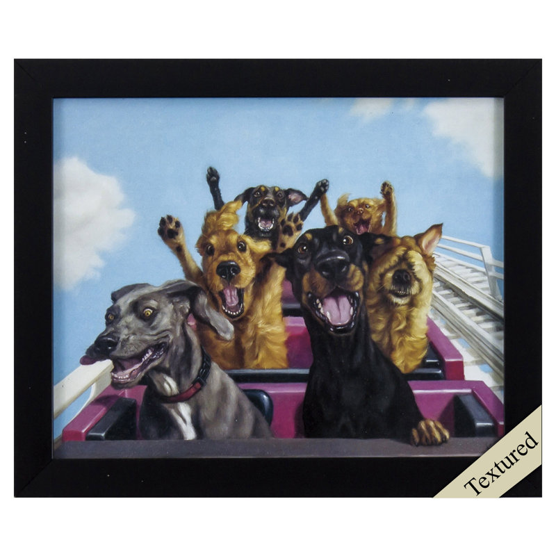 «Dogs On Rollercoaster» - peinture encadrée