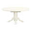 L'ensemble 7 pièces de table et chaises de cuisine se compose d'une table de salle à manger ovale avec rallonge papillon et de 6 chaises rembourrées en tissu de lin, blanc lin-583909789-659654419-583909791