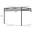 10 pi. L 10 pi. D Pergola en acier avec auvent