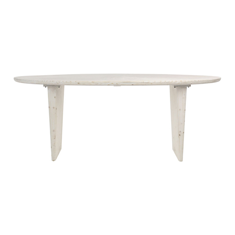 Celine 79-Inch Oval White Wash Dining Table