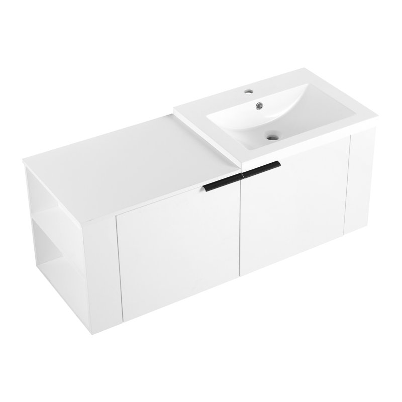 Sturdy Bathroom Vanity With Abundant Storage And Stylish Design, White Oak