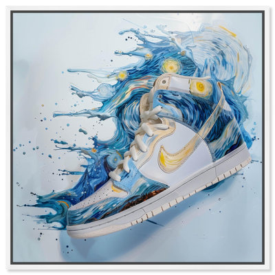 Starry Night Sneaker Splash Canvas Sneaker Wall Art by Art Remedy