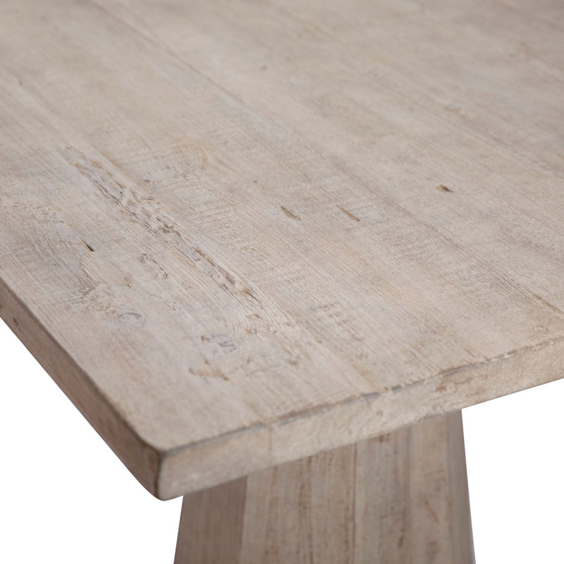Jansen 96-Inch Rectangular Light Wash Reclaimed Pine Double Pedestal Dining Table