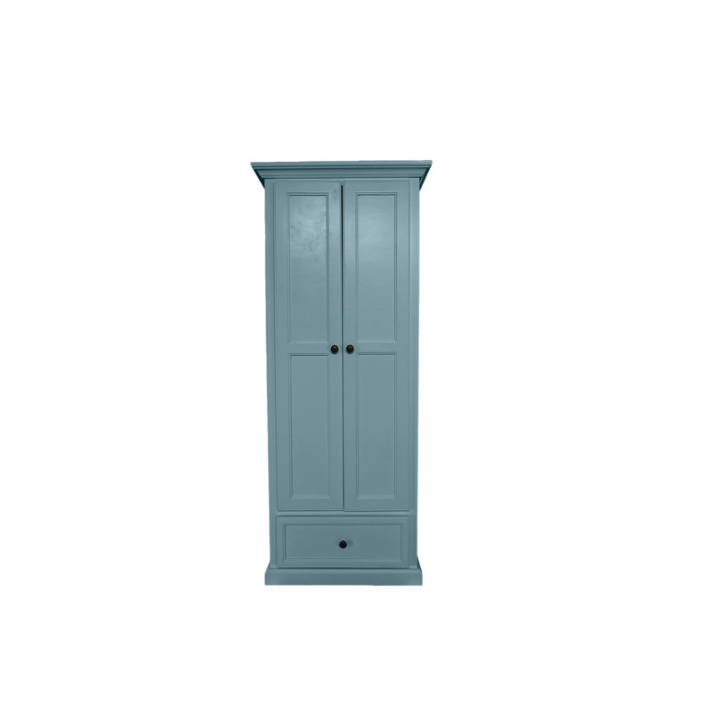 Traditional Kitchen Pantry with single drawer, Interesting Aqua