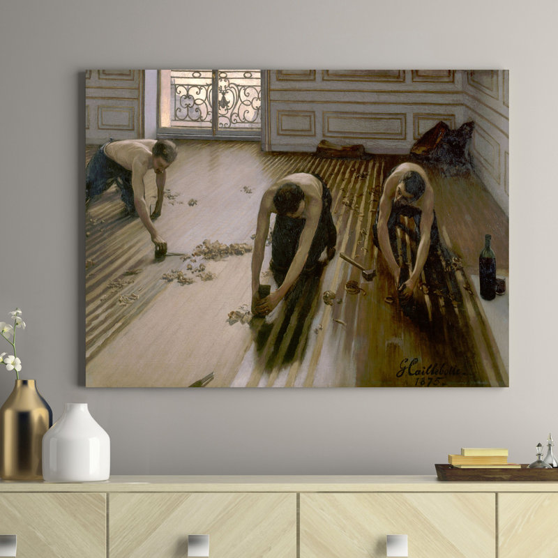 The Floor Planers by Gustave Caillebotte - No Frame Painting on Canvas, 90cm H  x 120cm W  x 4cm D