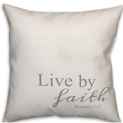  Coussin décoratif intérieur / extérieur Live By Faith