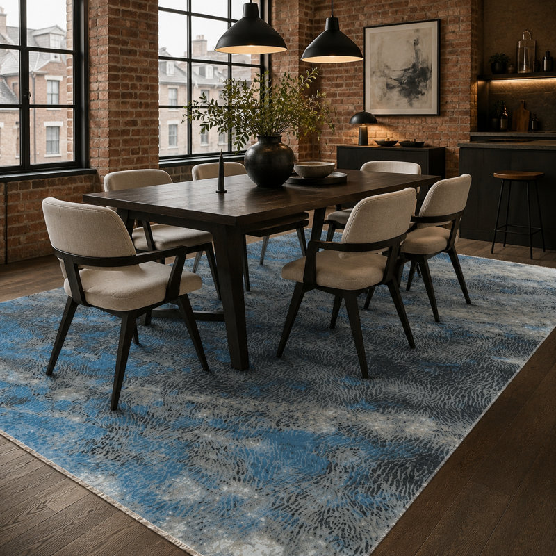 Abstract Cotton and Chenille Flatweave Area Rug, 100 x 200 cm