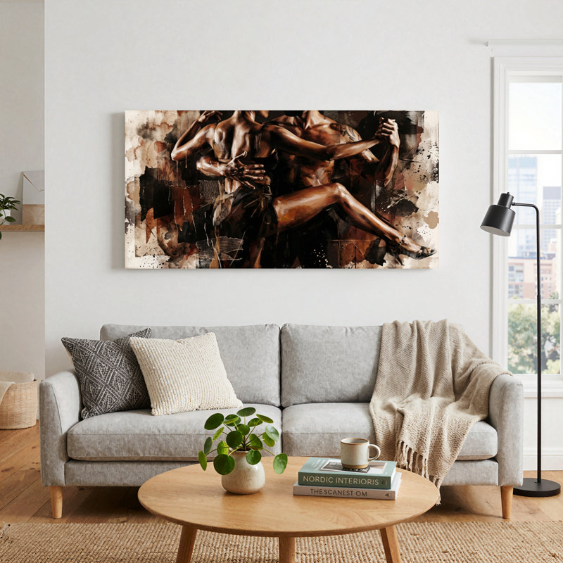Abstrait, art mural sur toile, ensemble de 1, L 46 po x H 24 po, Toile tendue