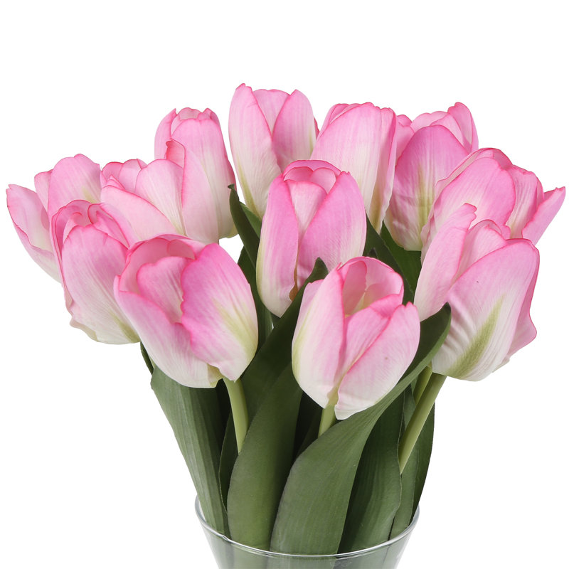 6 pièces de fleurs artificielles tulipes pour table de mariage, Rose clair