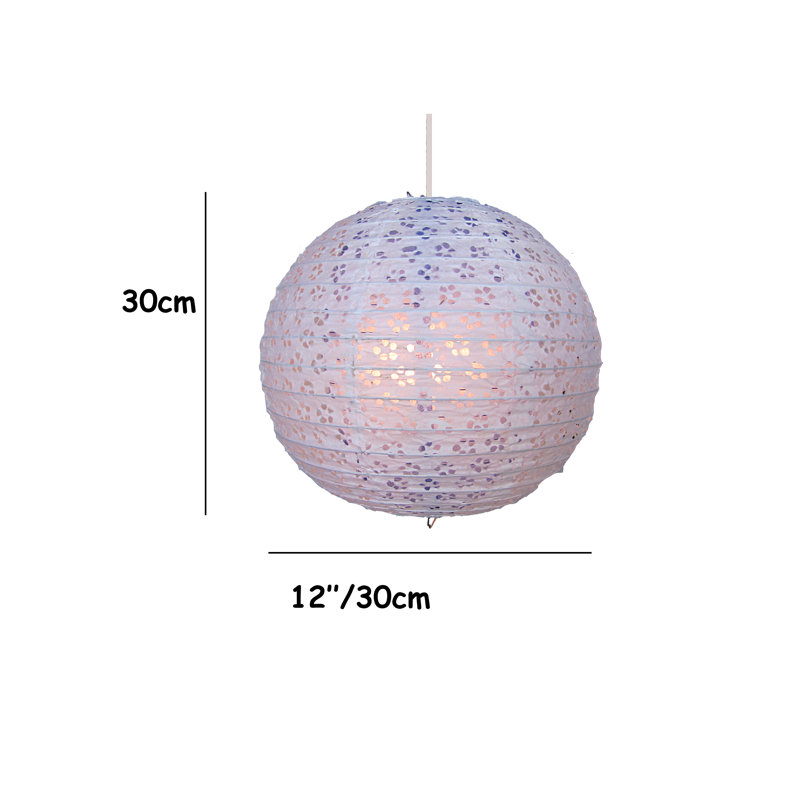 30cm H Paper Round Pendant Shade ( Screw On ), Blueberry