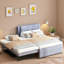 Lit plateforme tapissier avec lit gigogne multifonctionnel-2135811271