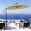 Parasol solaire d'extérieur 10 pi - Taupe Cadre à griffes, base thermolaquée de patio à 32 lumières écoénergétique, pavillon résistant aux intempéries, résistance à la décoloration